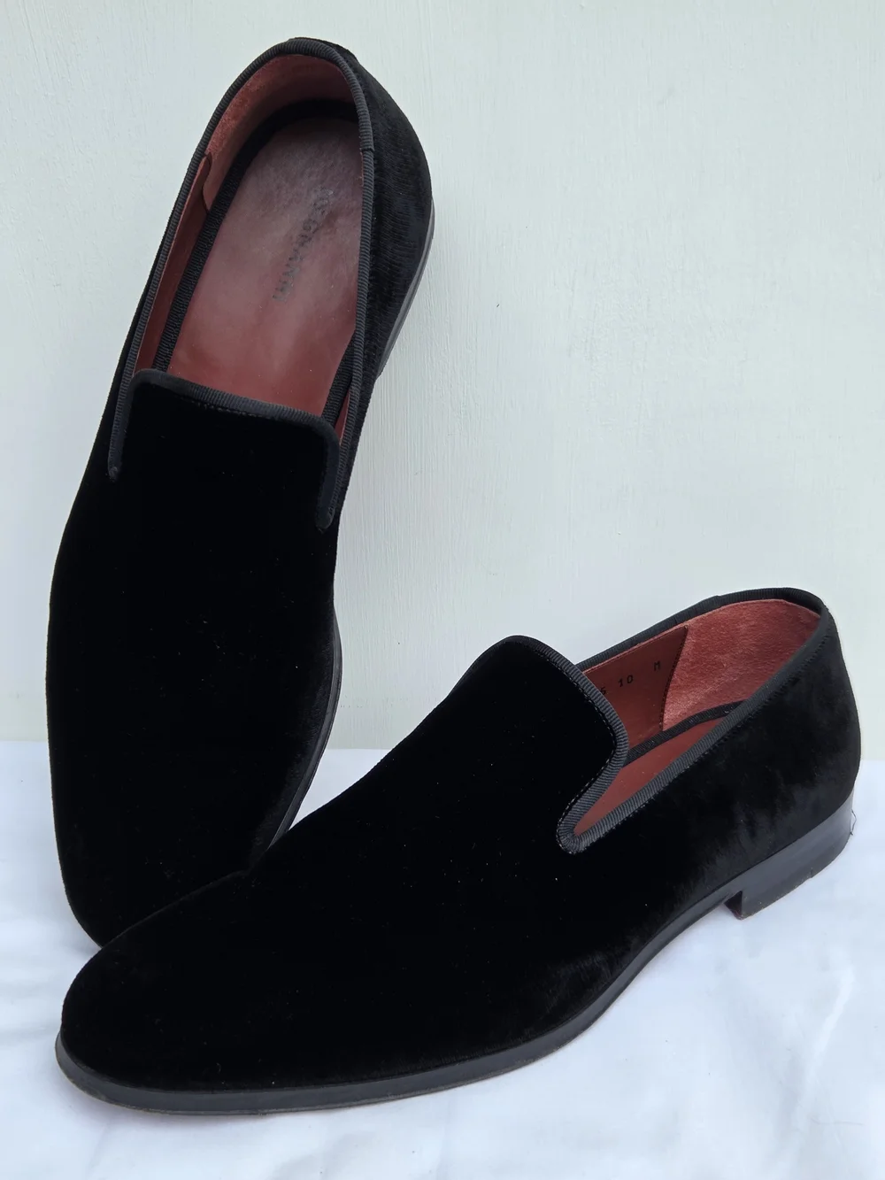 Magnanni Dorio Black Velvet Venetian Slip On Loafers 12475 Men's Size 10M